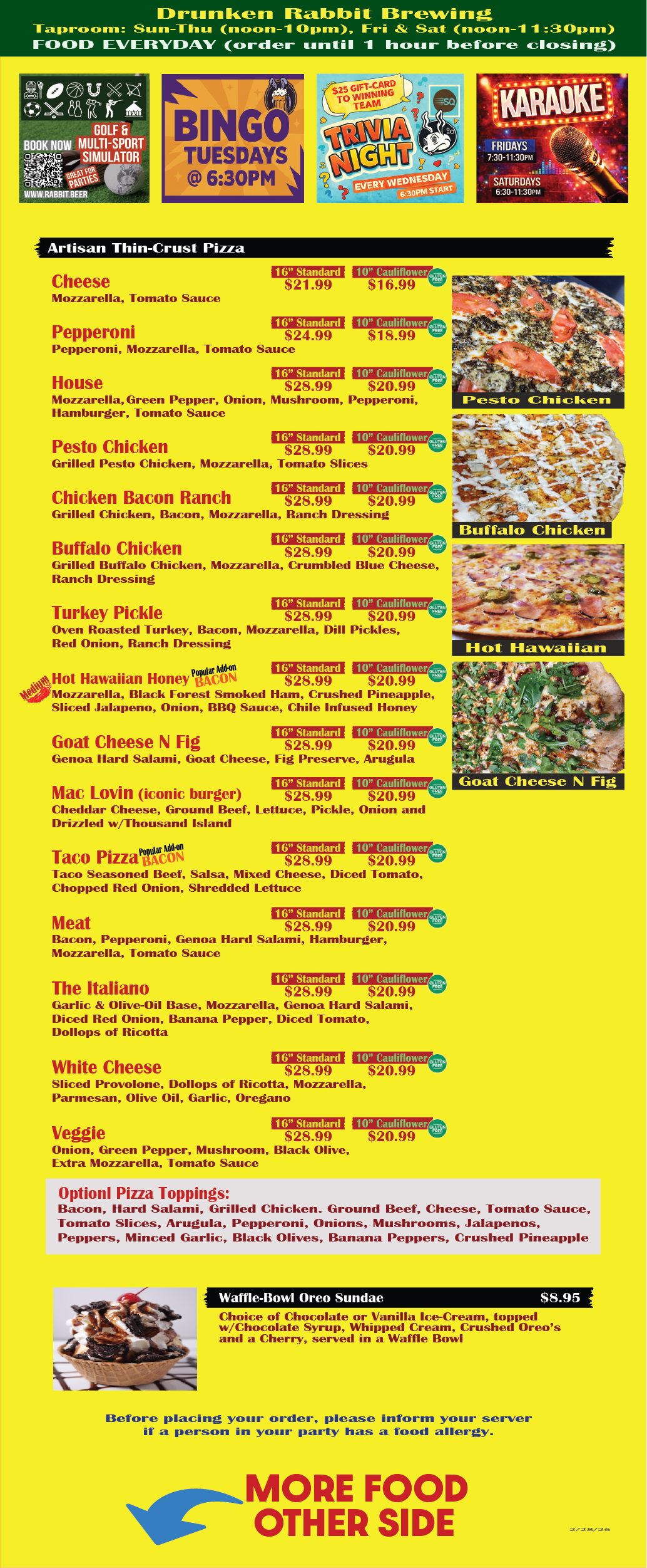Taproom-Menu | Drunken Rabbit Brewing